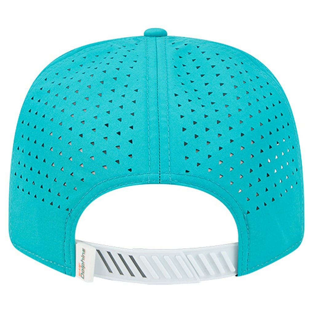 Miami Dolphins New Era Established Patch 9SEVENTY Adjustable Hat - White/Aqua - NFL