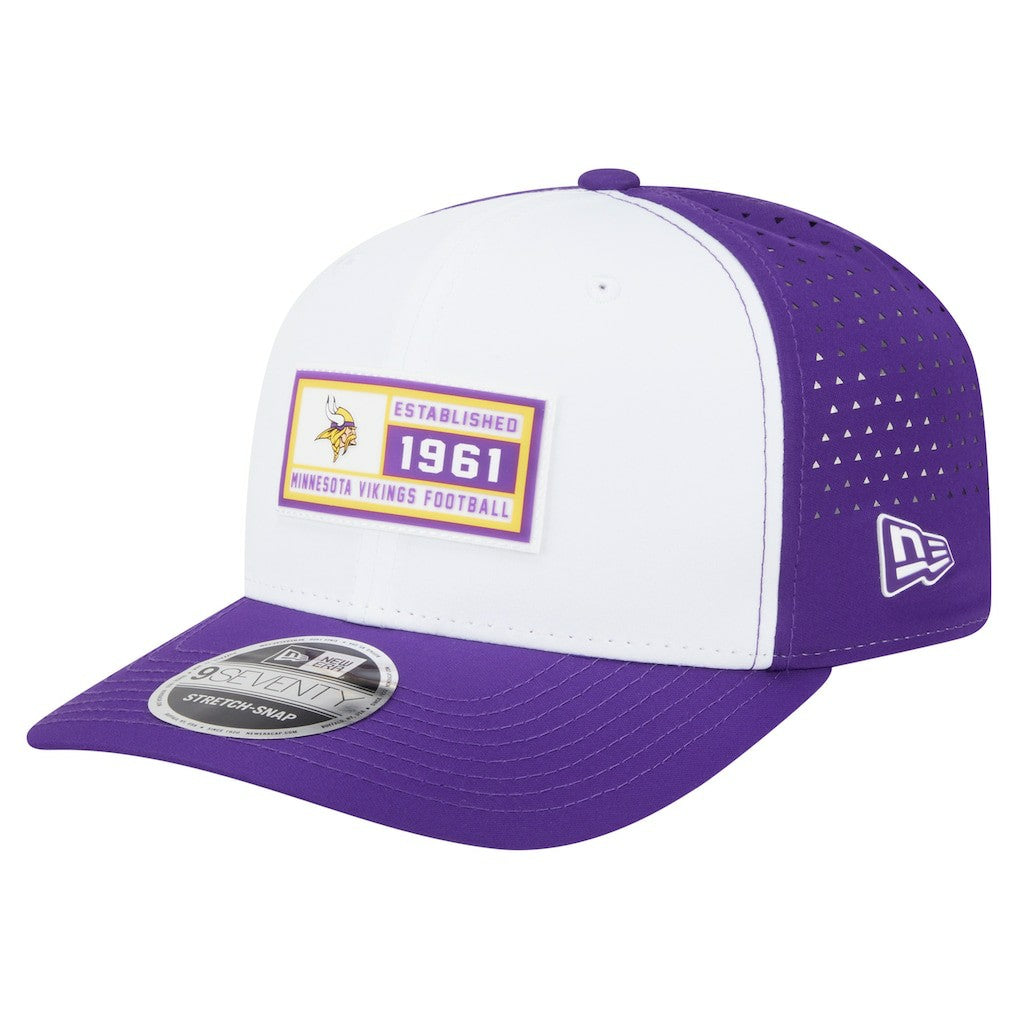 Minnesota Vikings New Era Established Patch 9SEVENTY Adjustable Hat - White/Purple - NFL