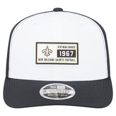 New Orleans Saints New Era Established Patch 9SEVENTY Adjustable Hat - White/Black - NFL