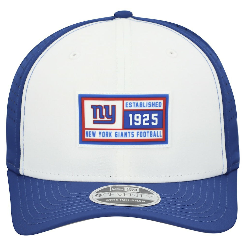New York Giants New Era Established Patch 9SEVENTY Adjustable Hat - White/Royal - NFL