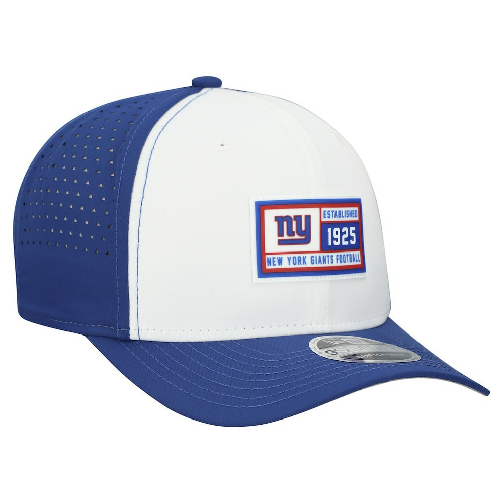 New York Giants New Era Established Patch 9SEVENTY Adjustable Hat - White/Royal - NFL