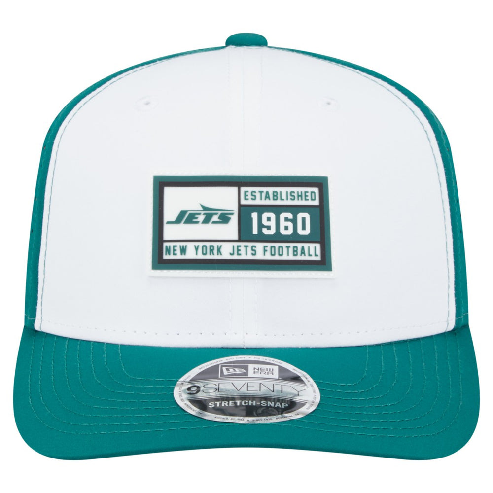 New York Jets New Era Established Patch 9SEVENTY Adjustable Hat - White/Green - NFL