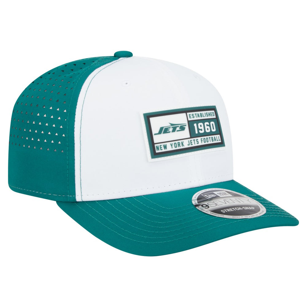New York Jets New Era Established Patch 9SEVENTY Adjustable Hat - White/Green - NFL