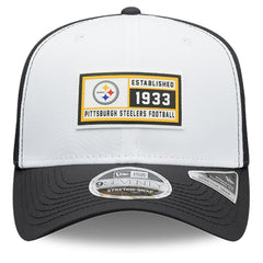 Pittsburgh Steelers New Era Established Patch 9SEVENTY Adjustable Hat - White/Black - NFL