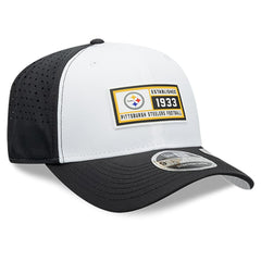 Pittsburgh Steelers New Era Established Patch 9SEVENTY Adjustable Hat - White/Black - NFL