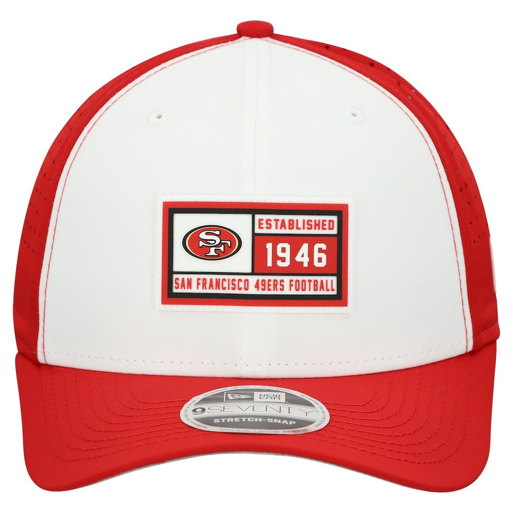 San Francisco 49ers New Era Established Patch 9SEVENTY Adjustable Hat - White/Scarlet - NFL