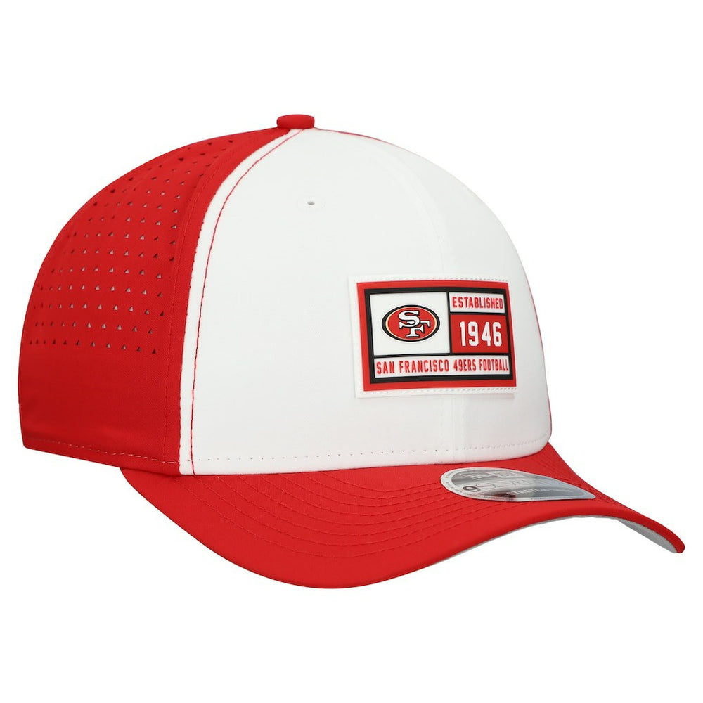 San Francisco 49ers New Era Established Patch 9SEVENTY Adjustable Hat - White/Scarlet - NFL
