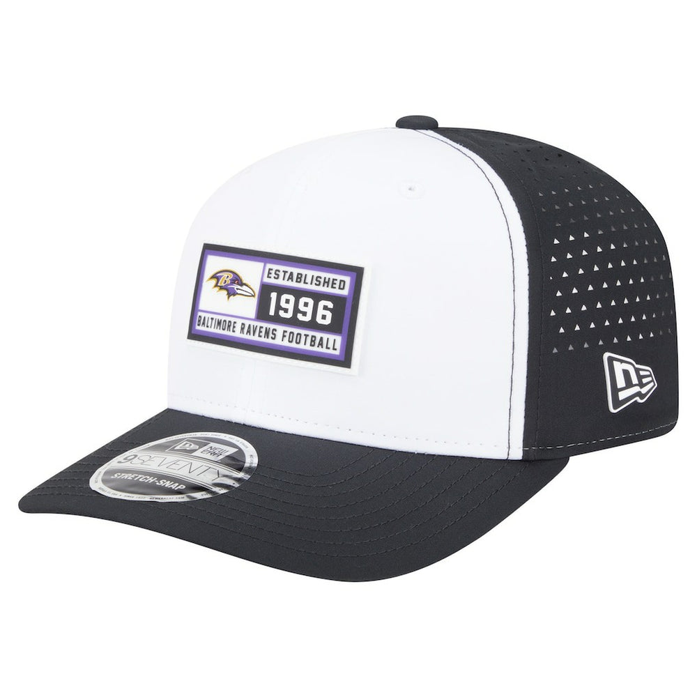 Baltimore Ravens New Era Established Patch 9SEVENTY Adjustable Hat - White/Black - NFL