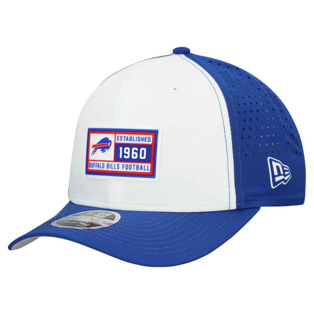 Buffalo Bills New Era Established Patch 9SEVENTY Adjustable Hat - White/Royal - NFL