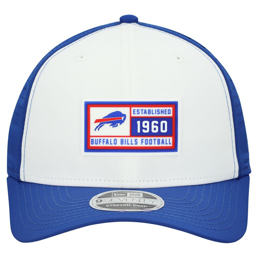 Buffalo Bills New Era Established Patch 9SEVENTY Adjustable Hat - White/Royal - NFL