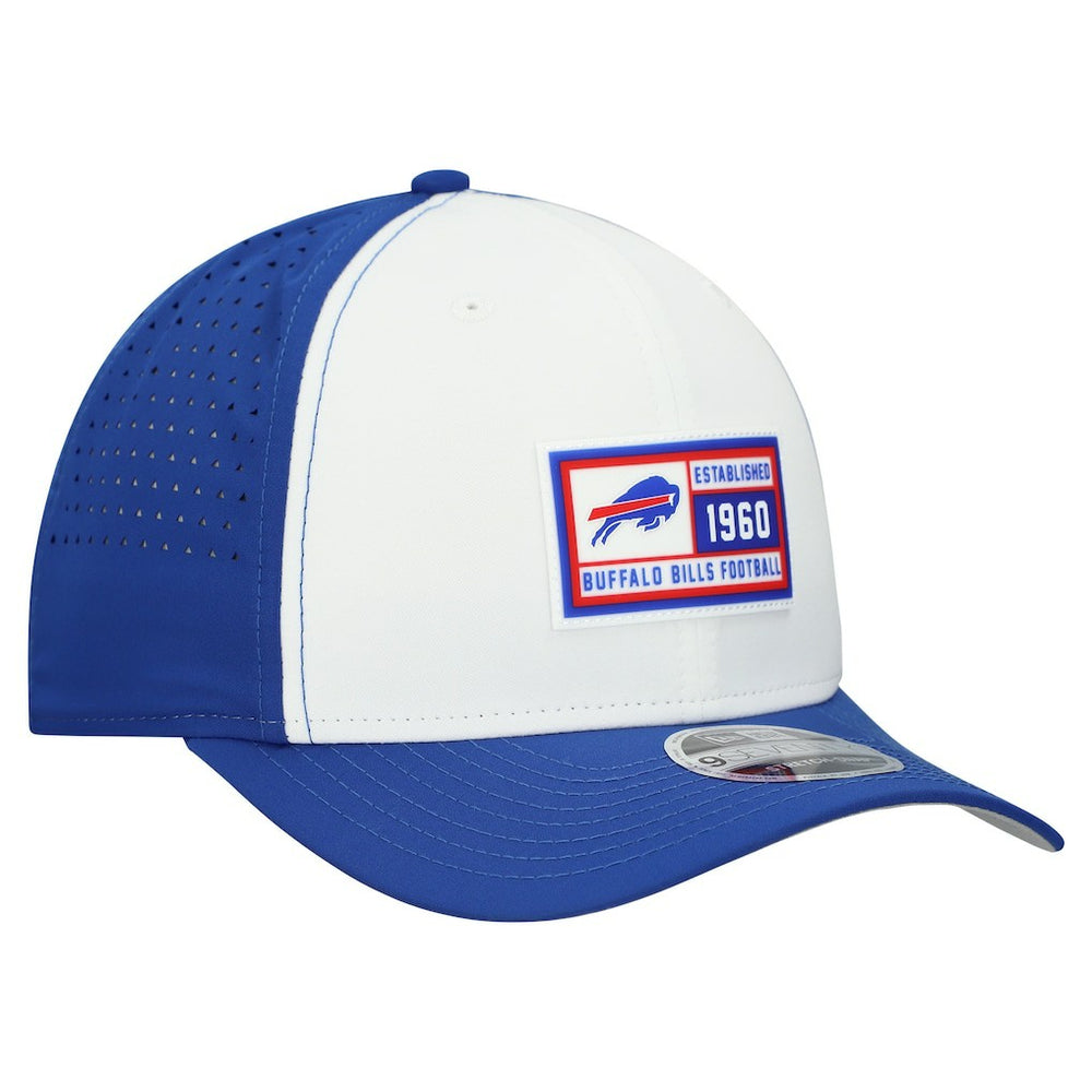 Buffalo Bills New Era Established Patch 9SEVENTY Adjustable Hat - White/Royal - NFL