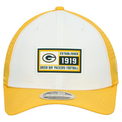 Green Bay Packers New Era Established Patch 9SEVENTY Adjustable Hat - White/Gold - NFL