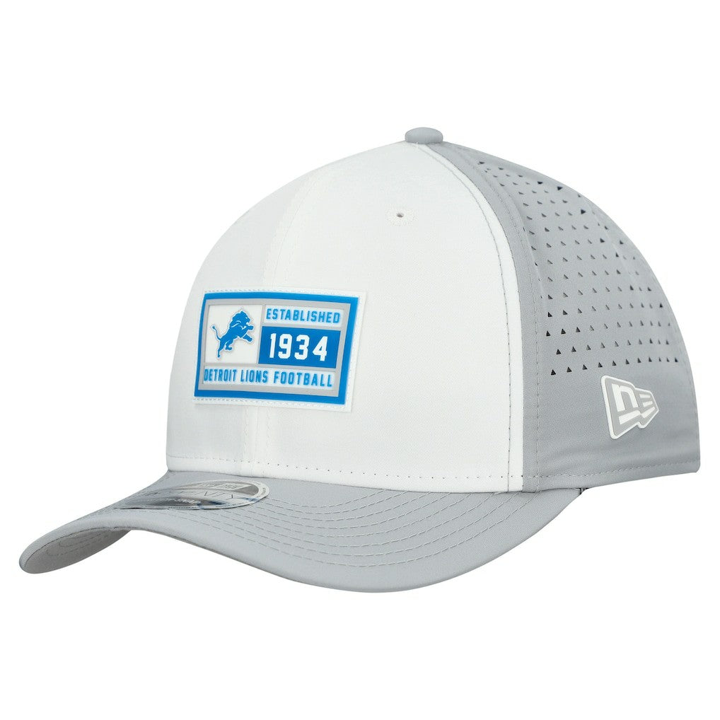 Detroit Lions New Era Established Patch 9SEVENTY Adjustable Hat - White/Silver - NFL
