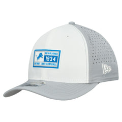 Detroit Lions New Era Established Patch 9SEVENTY Adjustable Hat - White/Silver - NFL