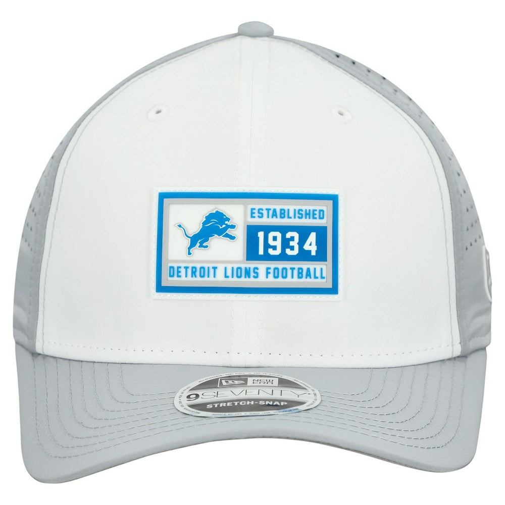 Detroit Lions New Era Established Patch 9SEVENTY Adjustable Hat - White/Silver - NFL