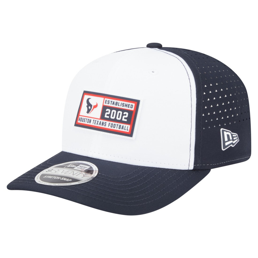 Houston Texans New Era Established Patch 9SEVENTY Adjustable Hat - White/Navy - NFL
