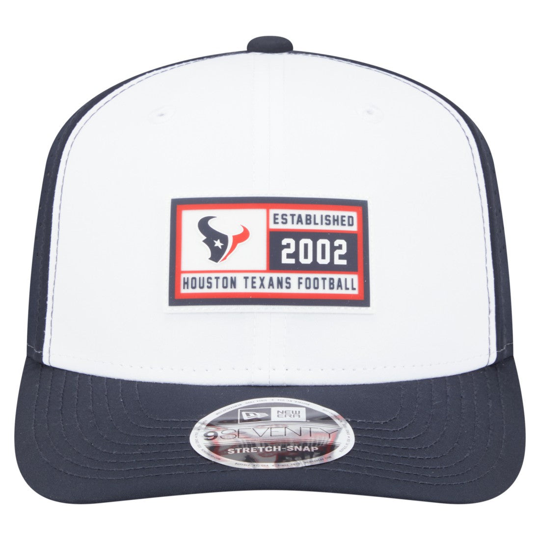 Houston Texans New Era Established Patch 9SEVENTY Adjustable Hat - White/Navy - NFL