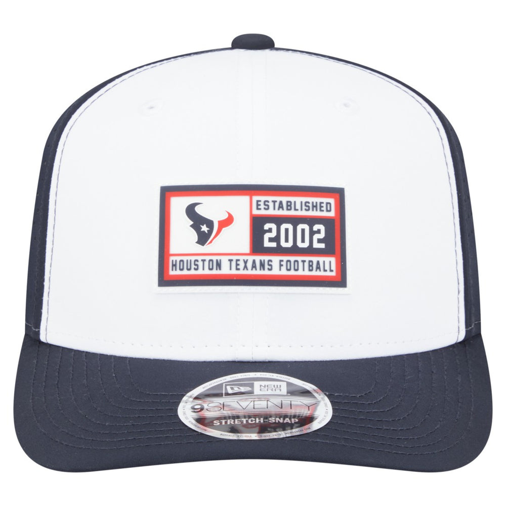 Houston Texans New Era Established Patch 9SEVENTY Adjustable Hat - White/Navy - NFL