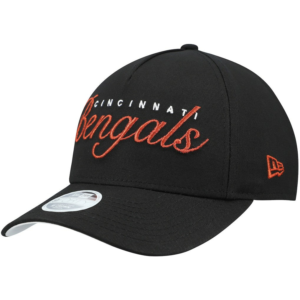 Cincinnati Bengals New Era Women's Metallic 9FORTY M-Crown A-Frame Adjustable Hat - Black - NFL