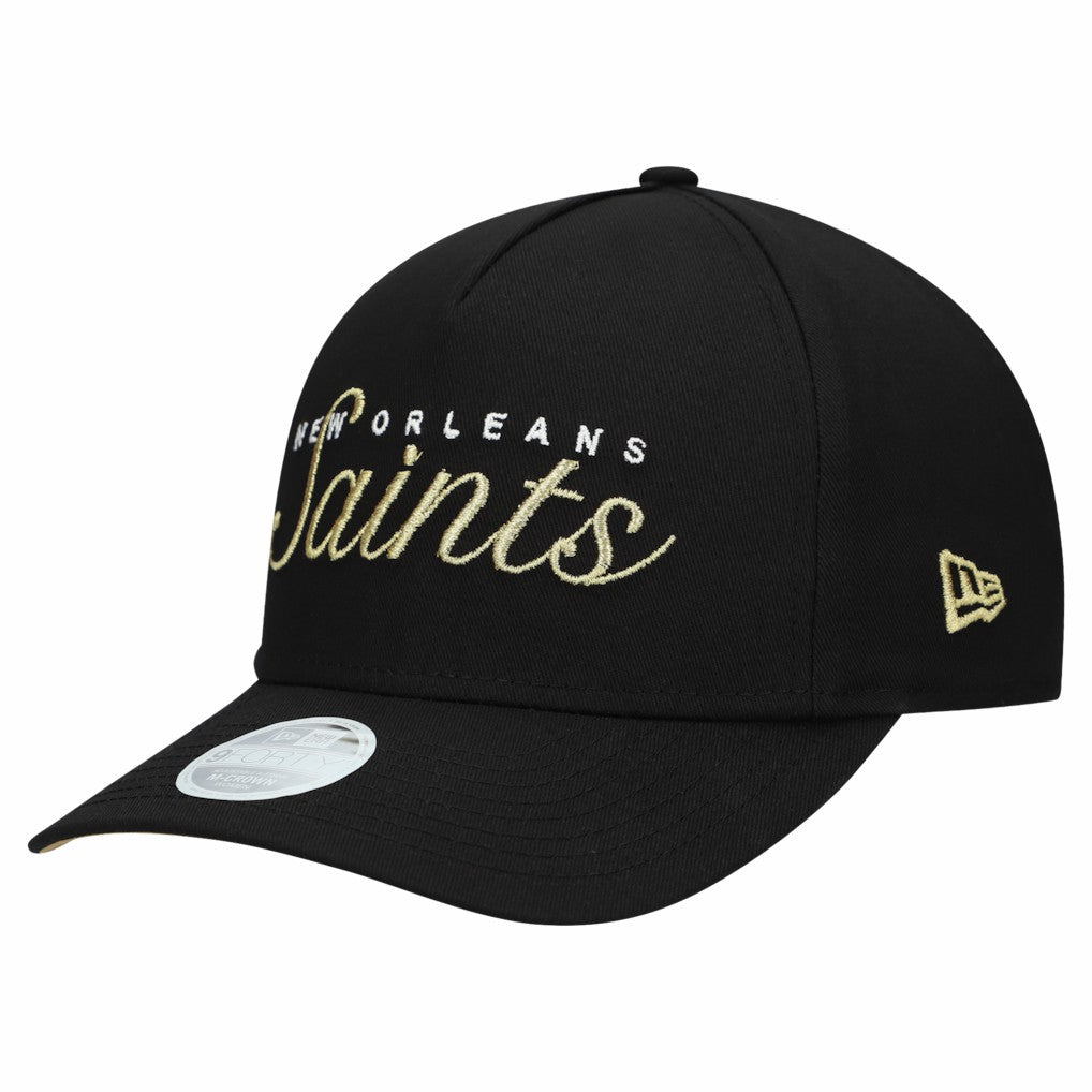 New Orleans Saints New Era Women's Metallic 9FORTY M-Crown A-Frame Adjustable Hat - Black - NFL