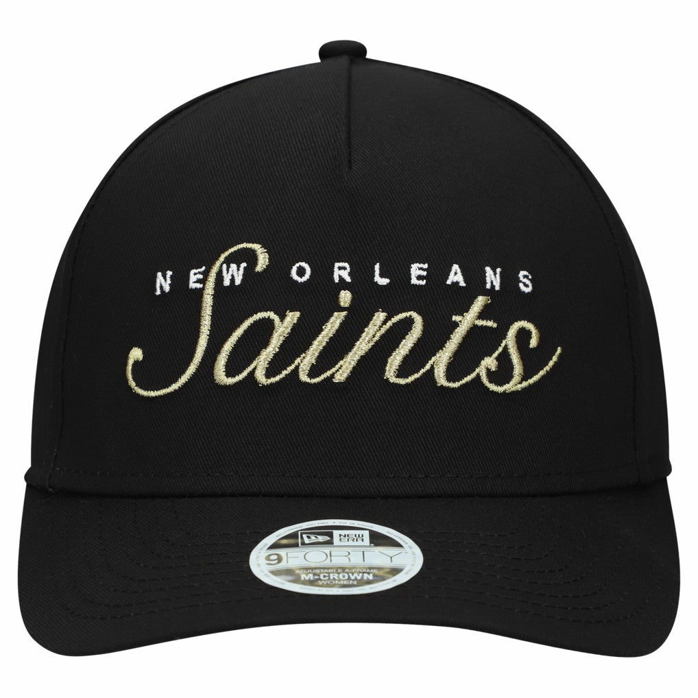 New Orleans Saints New Era Women's Metallic 9FORTY M-Crown A-Frame Adjustable Hat - Black - NFL