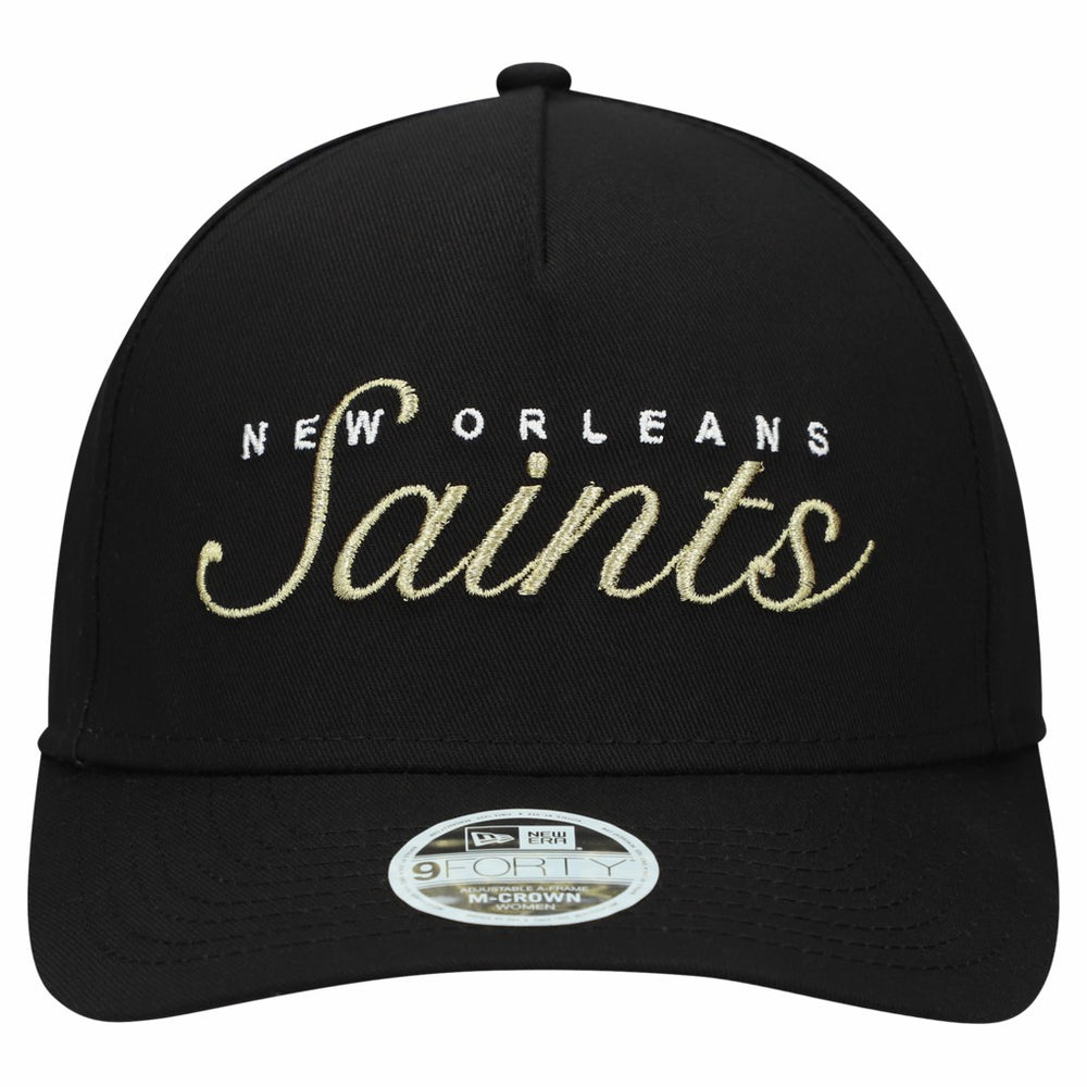New Orleans Saints New Era Women's Metallic 9FORTY M-Crown A-Frame Adjustable Hat - Black - NFL