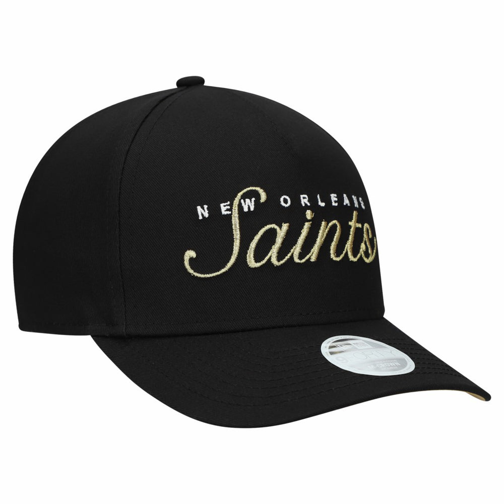 New Orleans Saints New Era Women's Metallic 9FORTY M-Crown A-Frame Adjustable Hat - Black - NFL