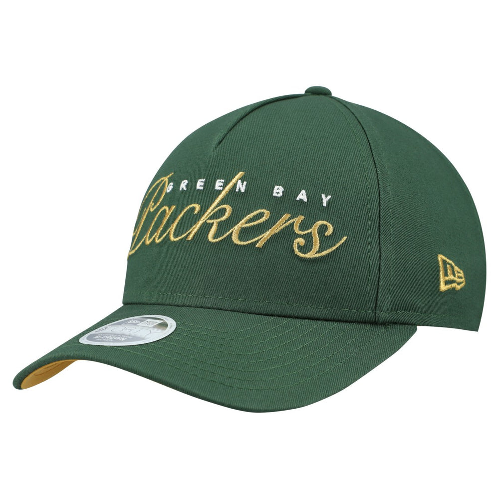 Green Bay Packers New Era Women's Metallic 9FORTY M-Crown A-Frame Adjustable Hat - Green - NFL