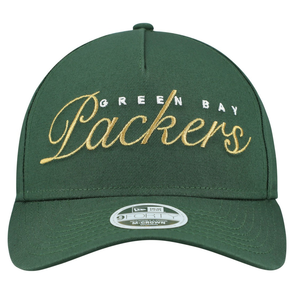 Green Bay Packers New Era Women's Metallic 9FORTY M-Crown A-Frame Adjustable Hat - Green - NFL