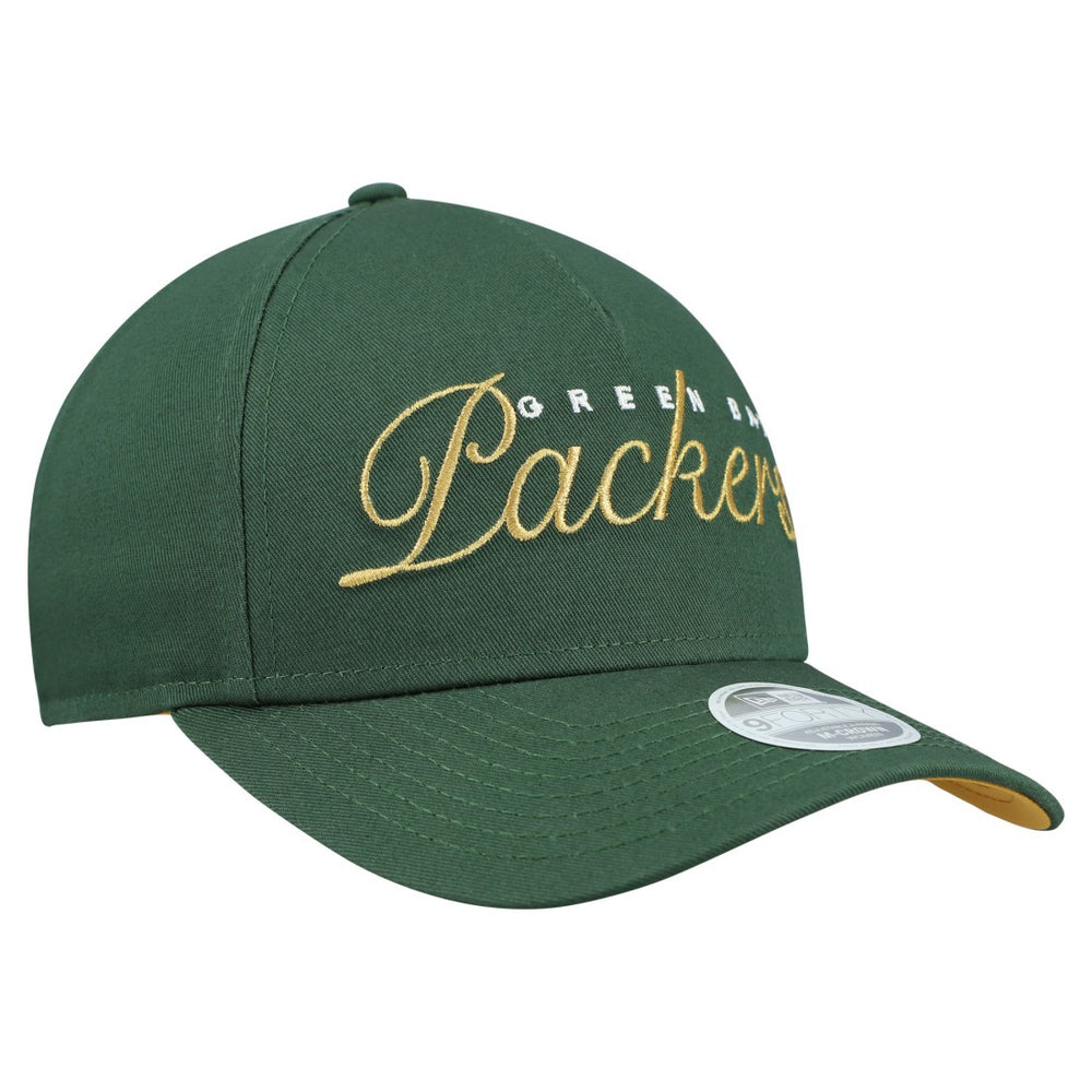 Green Bay Packers New Era Women's Metallic 9FORTY M-Crown A-Frame Adjustable Hat - Green - NFL