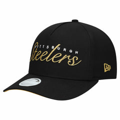 Pittsburgh Steelers New Era Women's Metallic 9FORTY M-Crown A-Frame Adjustable Hat - Black - NFL