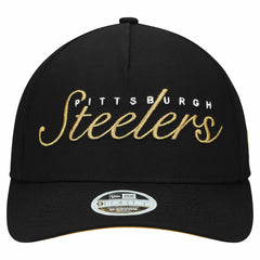 Pittsburgh Steelers New Era Women's Metallic 9FORTY M-Crown A-Frame Adjustable Hat - Black - NFL