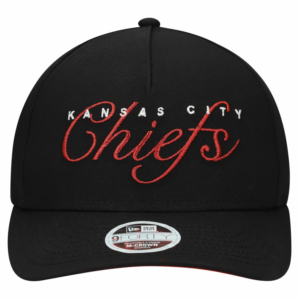 Kansas City Chiefs New Era Women's Metallic 9FORTY M-Crown A-Frame Adjustable Hat - Black - NFL