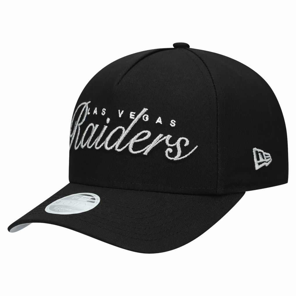 Las Vegas Raiders New Era Women's Metallic 9FORTY M-Crown A-Frame Adjustable Hat - Black - NFL