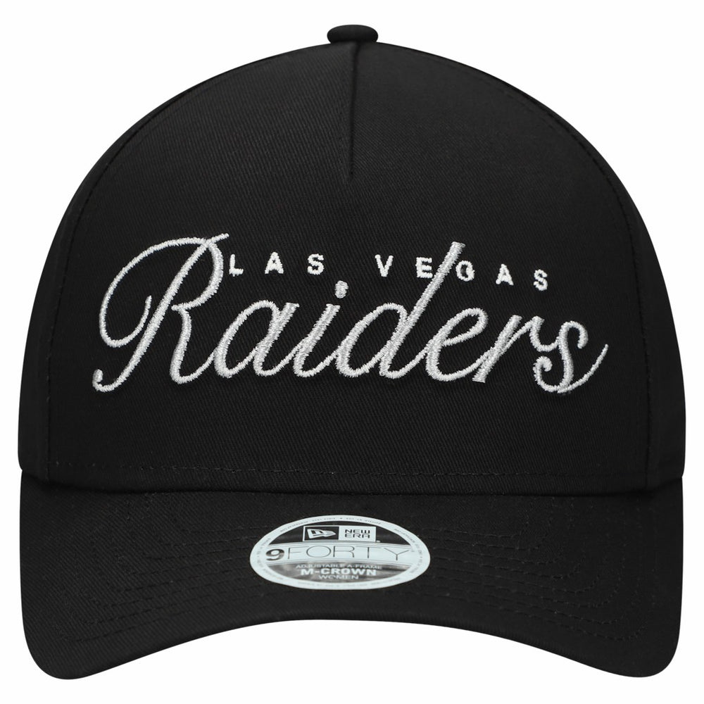 Las Vegas Raiders New Era Women's Metallic 9FORTY M-Crown A-Frame Adjustable Hat - Black - NFL