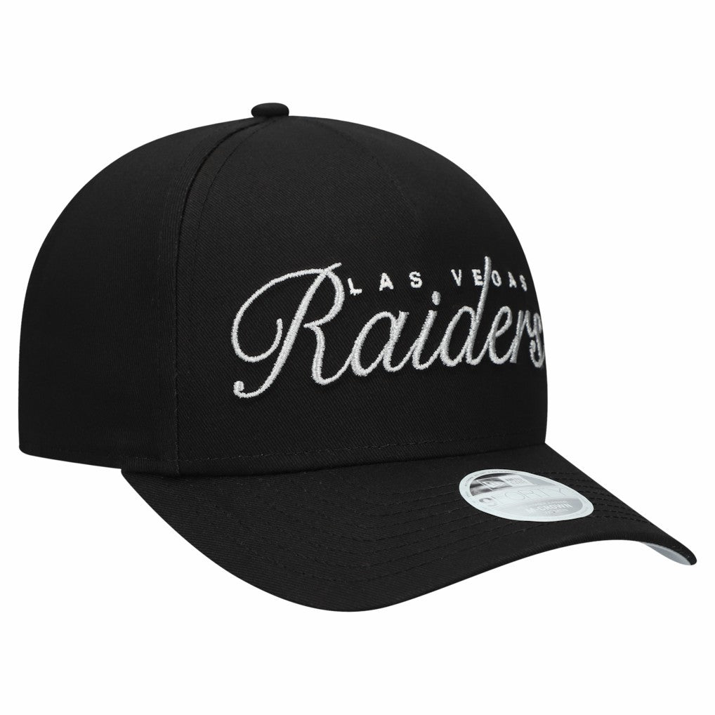 Las Vegas Raiders New Era Women's Metallic 9FORTY M-Crown A-Frame Adjustable Hat - Black - NFL