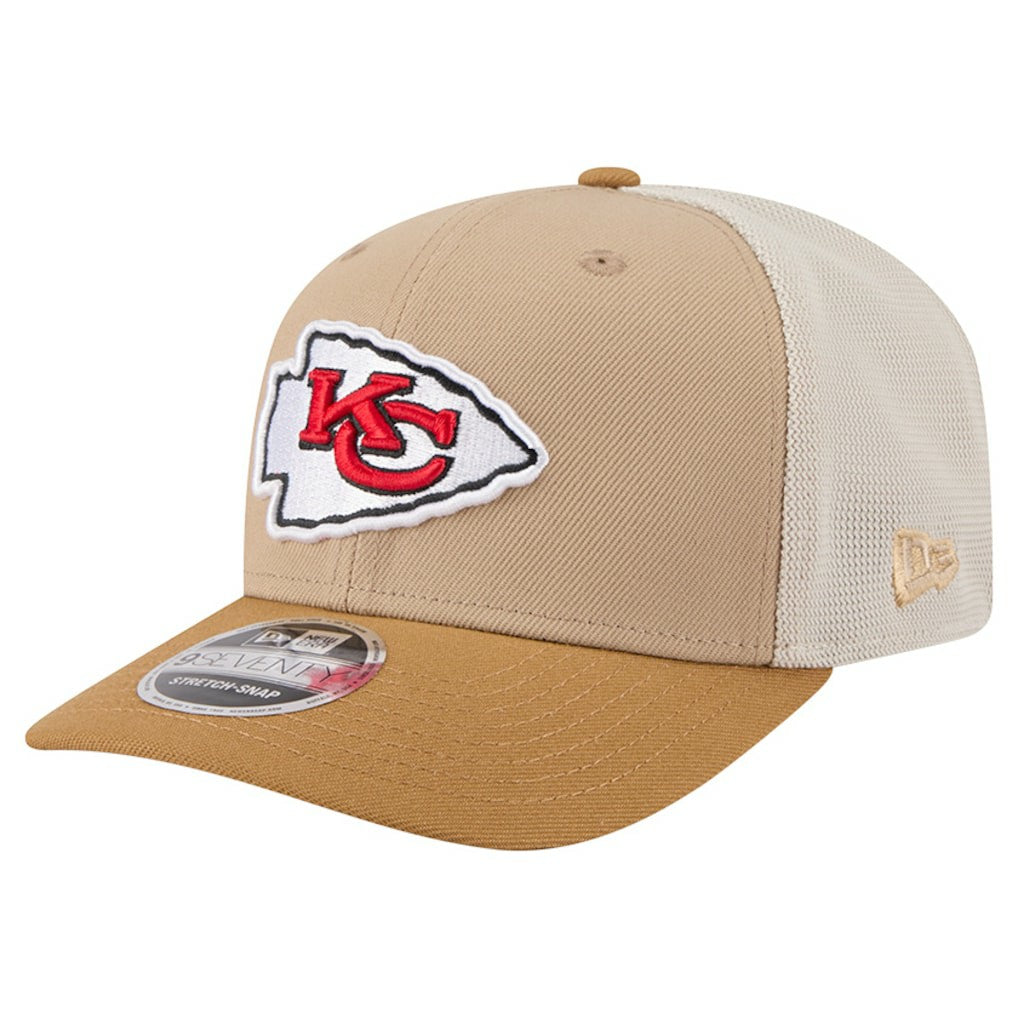 Kansas City Chiefs New Era Two-Tone Trucker 9SEVENTY Adjustable Hat - Light Beige - NFL