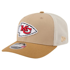 Kansas City Chiefs New Era Two-Tone Trucker 9SEVENTY Adjustable Hat - Light Beige - NFL