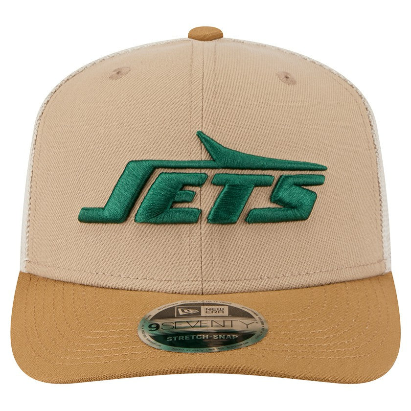 New York Jets New Era Two-Tone Trucker 9SEVENTY Adjustable Hat - Light Beige - NFL