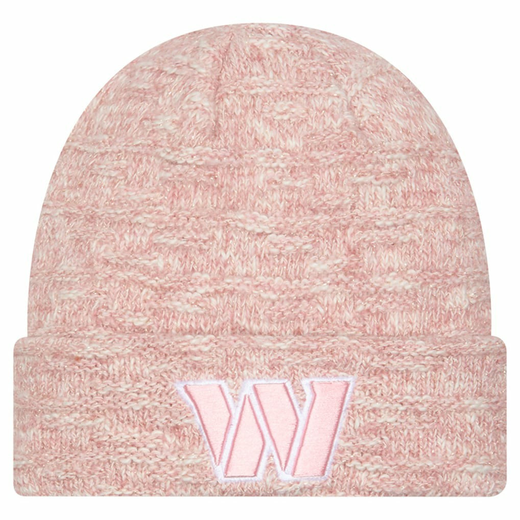 Washington Commanders New Era Women's Metallic Cuffed Knit Hat - Pink - NFL