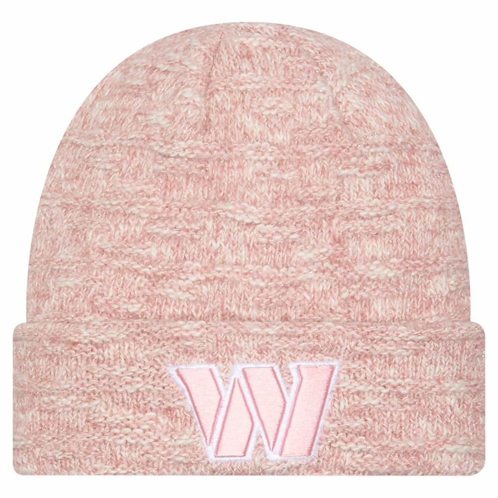 Washington Commanders New Era Women's Metallic Cuffed Knit Hat - Pink - NFL