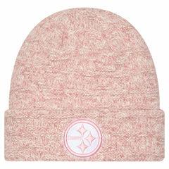 Pittsburgh Steelers New Era Women's Metallic Cuffed Knit Hat - Pink - NFL