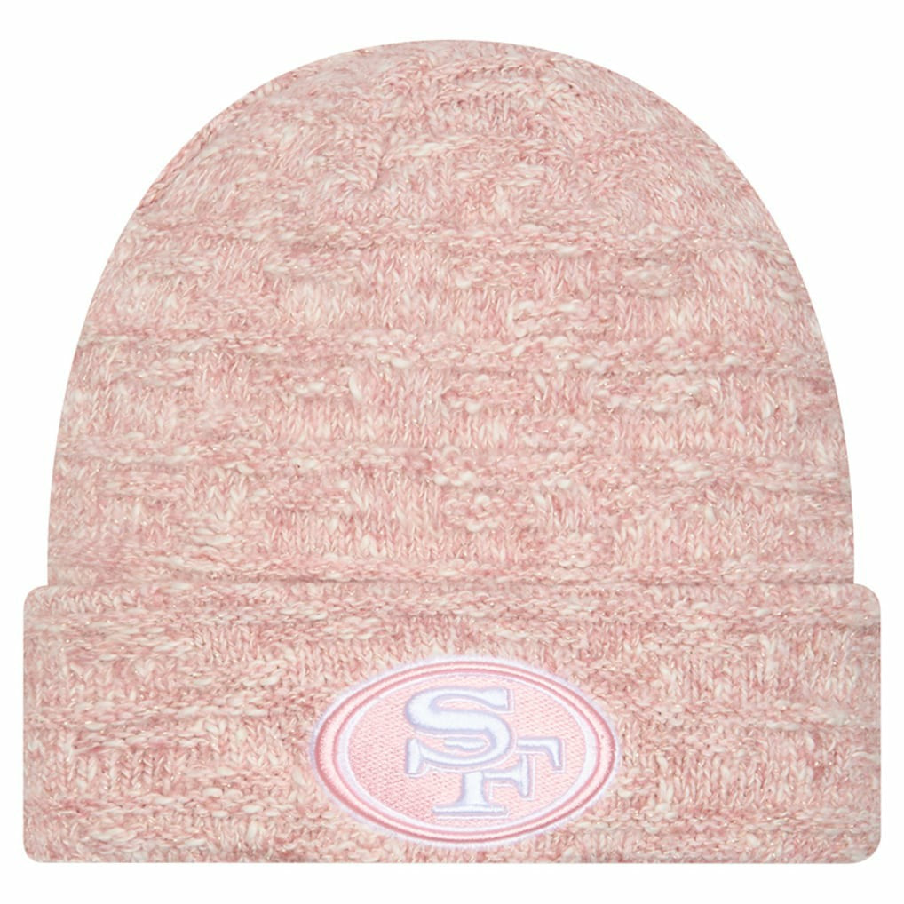 San Francisco 49ers New Era Women's Metallic Cuffed Knit Hat - Pink - NFL