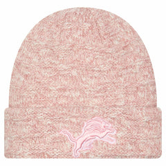 Detroit Lions New Era Women's Metallic Cuffed Knit Hat - Pink - NFL