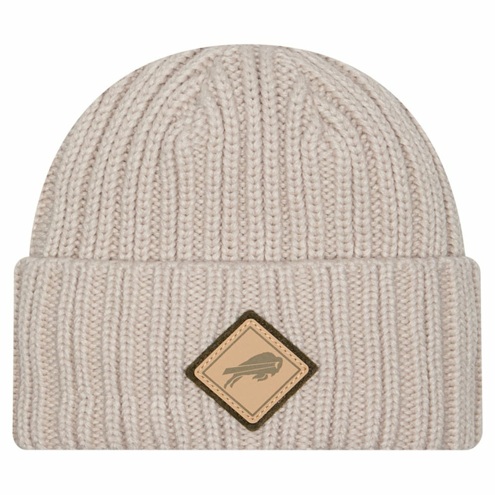 Buffalo Bills New Era Logo Applique Cuffed Knit Hat - Light Beige - NFL
