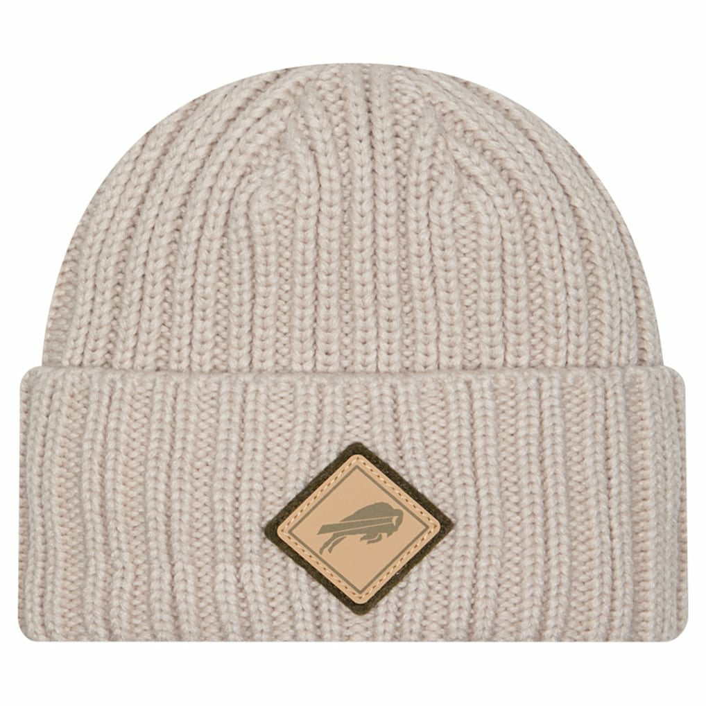 Buffalo Bills New Era Logo Applique Cuffed Knit Hat - Light Beige - NFL