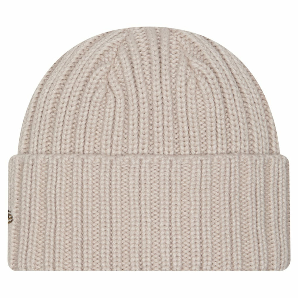 Kansas City Chiefs New Era Logo Applique Cuffed Knit Hat - Light Beige - NFL