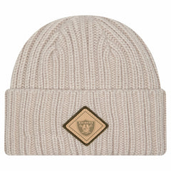 Las Vegas Raiders New Era Logo Applique Cuffed Knit Hat - Light Beige - NFL