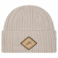 Detroit Lions New Era Logo Applique Cuffed Knit Hat - Light Beige - NFL