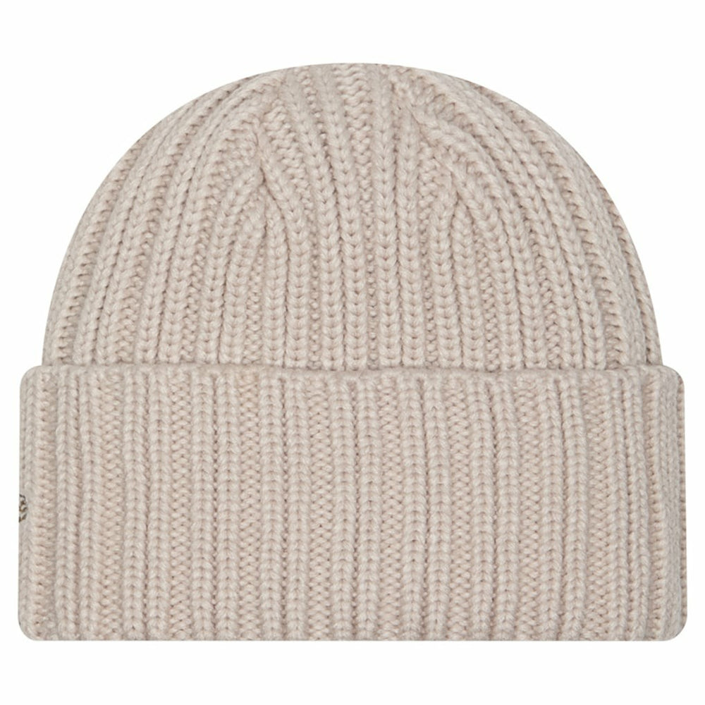 Miami Dolphins New Era Logo Applique Cuffed Knit Hat - Light Beige - NFL